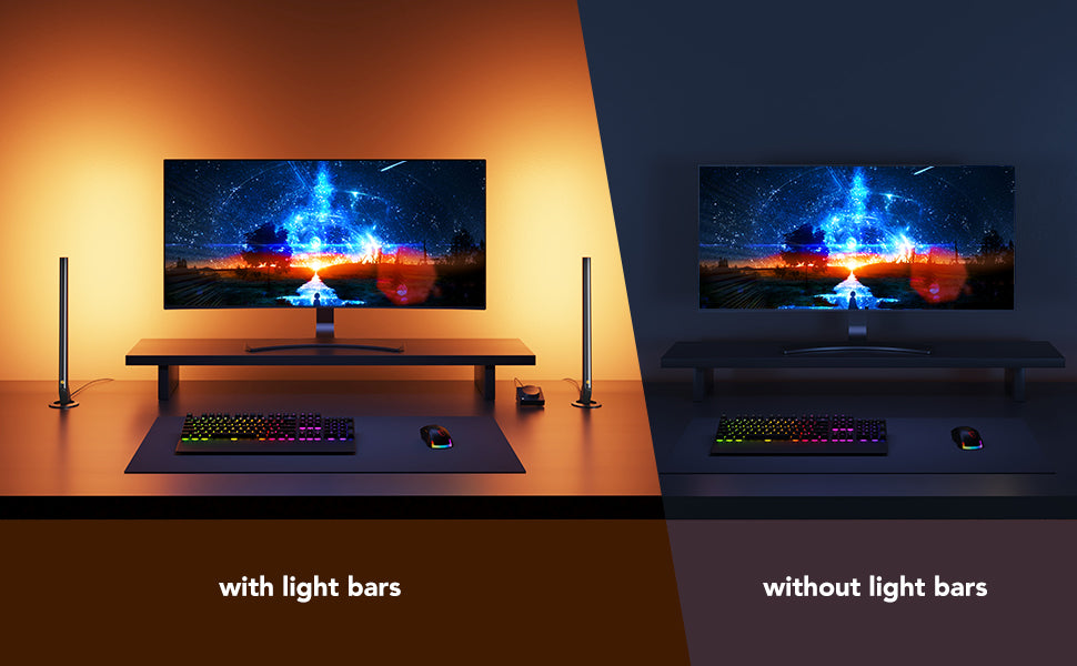 Govee RGBIC Gaming Light Bars – Evangelion-Inspired, Smart Dial Control, 62 Scene Modes & Music Sync