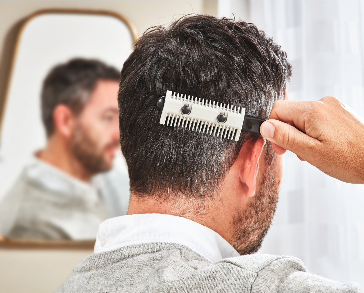 Avilo Adjustable Hair Cutting Comb with 4 Cutting Lengths – Home Hair Trimming for Men, Women & Children