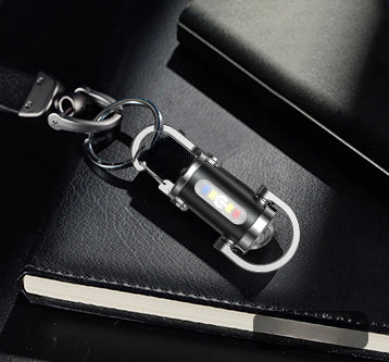 Avilo Rechargeable LED Keychain Torch with Carabiner Clip, USB-C, Multiple Modes