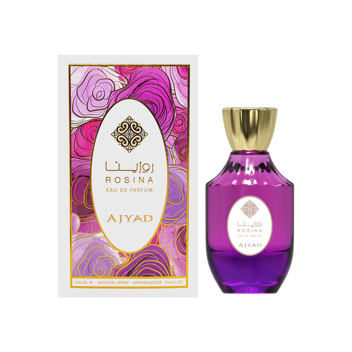 Ajyad Rosina - Eau de Parfum 100ml β Floral, Fresh & Citrus Fragrance for Women