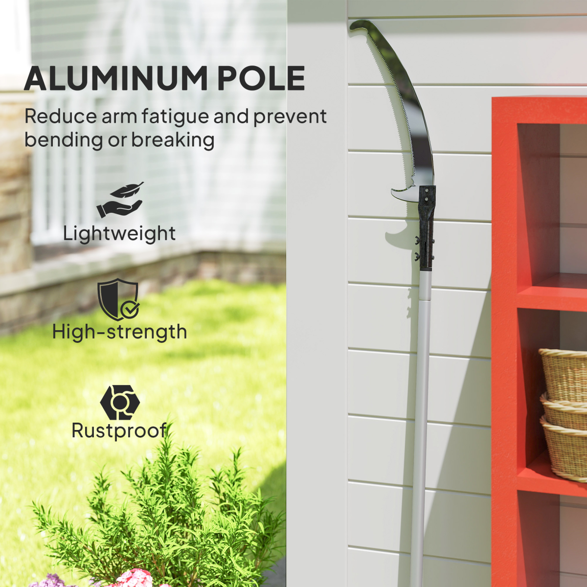 Telescopic Tree Pruner with Steel Saw Blade & Aluminium Pole, 1.8–2.9m Reach – Long Reach Branch Saw