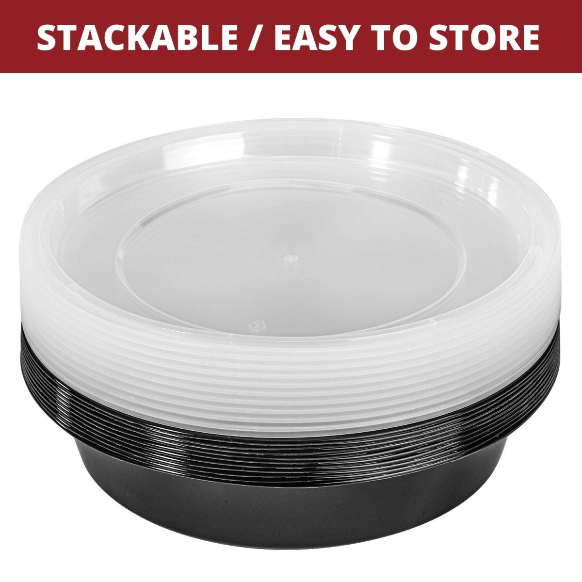 VINSANI 20-Pack Round Meal Prep Containers with Lids – Airtight, Stackable Food Storage