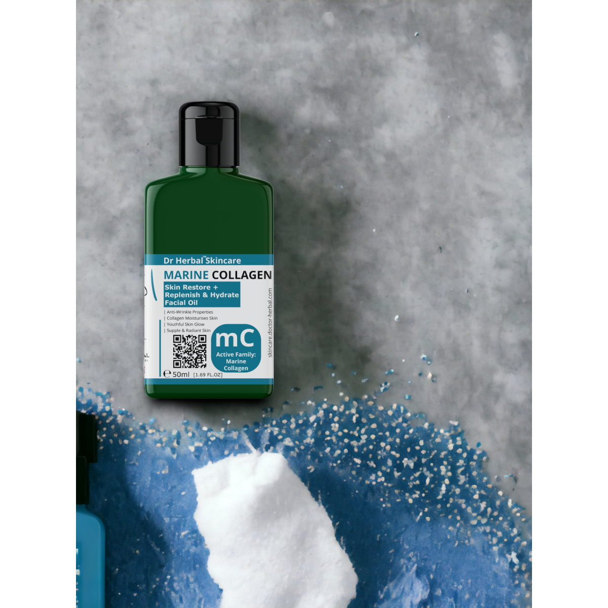 DR HERBAL Facial Oil 50ml with Marine Collagen, Sea Kelp and Almond Esters – Nourishing Skincare