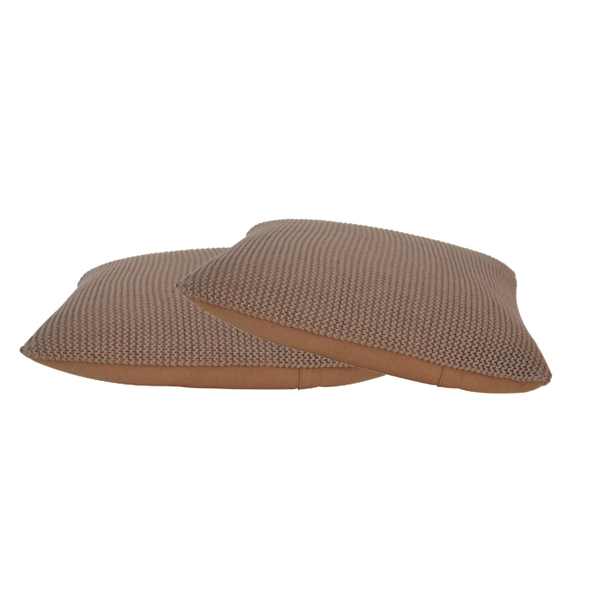 Artisan Furniture Ribbed Cotton Cushions, Set of 2 – Sofa and Armchair Scatter Cushions, Brown