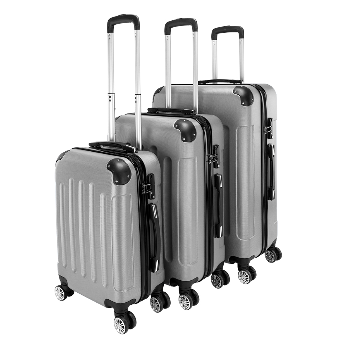 3 Piece Lightweight ABS Spinner Luggage Set with Carry-On Case – Hard Shell Travel Suitcases