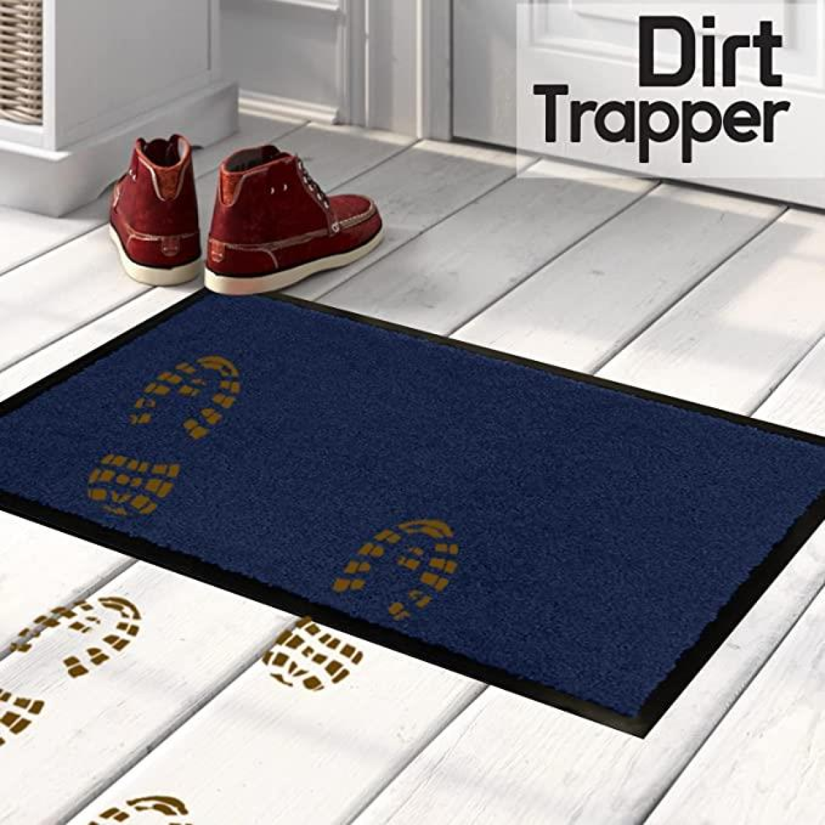 Barrier Dirt Trapper Mat with Non-Slip Nitrile Rubber Backing, 120 x 180 cm – Entrance Door Mat, Blue
