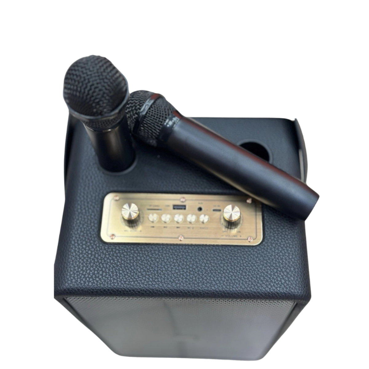 Panther Force PF305 Bluetooth Speaker with 2 Wireless Microphones & RGB Light – USB and 3.5mm Inputs, Black