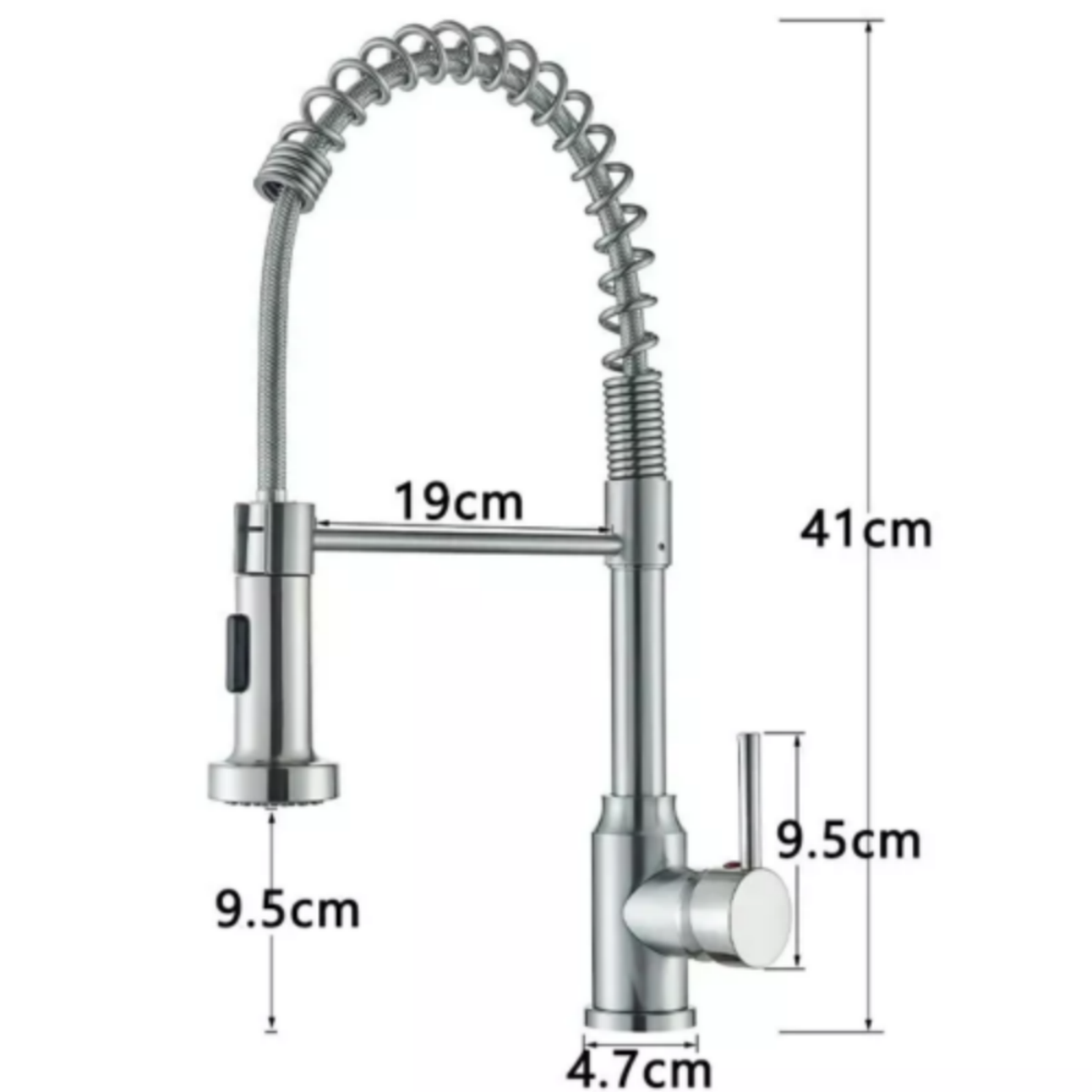 Monobloc Kitchen Sink Mixer Tap with Pull-Out Hose Spray – Single Lever, 360° Swivel Spout, Brass Body