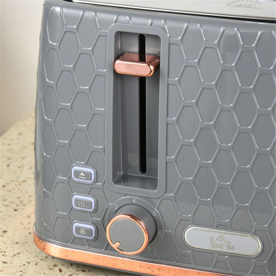 Honeycomb 1.7L Fast Boil Kettle & 4-Slice Toaster Set – Matching Breakfast Duo with Browning Settings