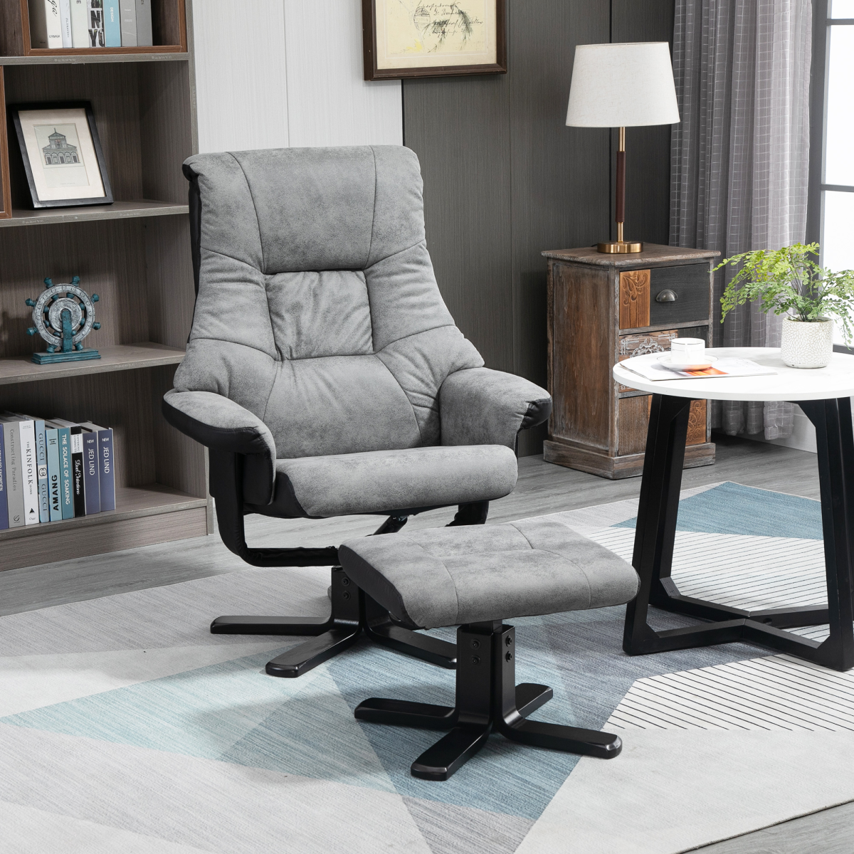 Recliner armchair reclined position