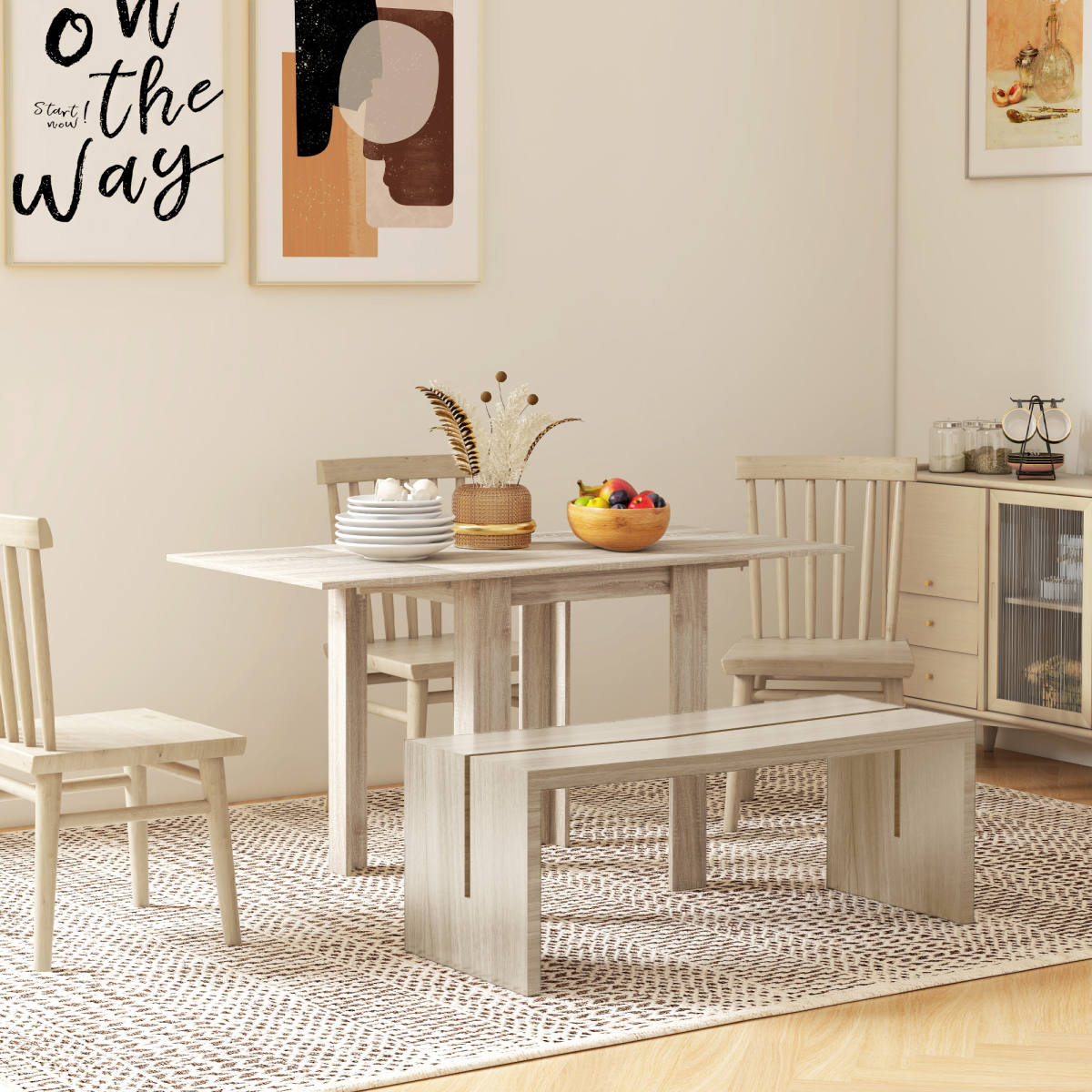 HOMCOM Extendable Folding Drop Leaf Dining Table – Space-Saving Table for 2–4 Seats
