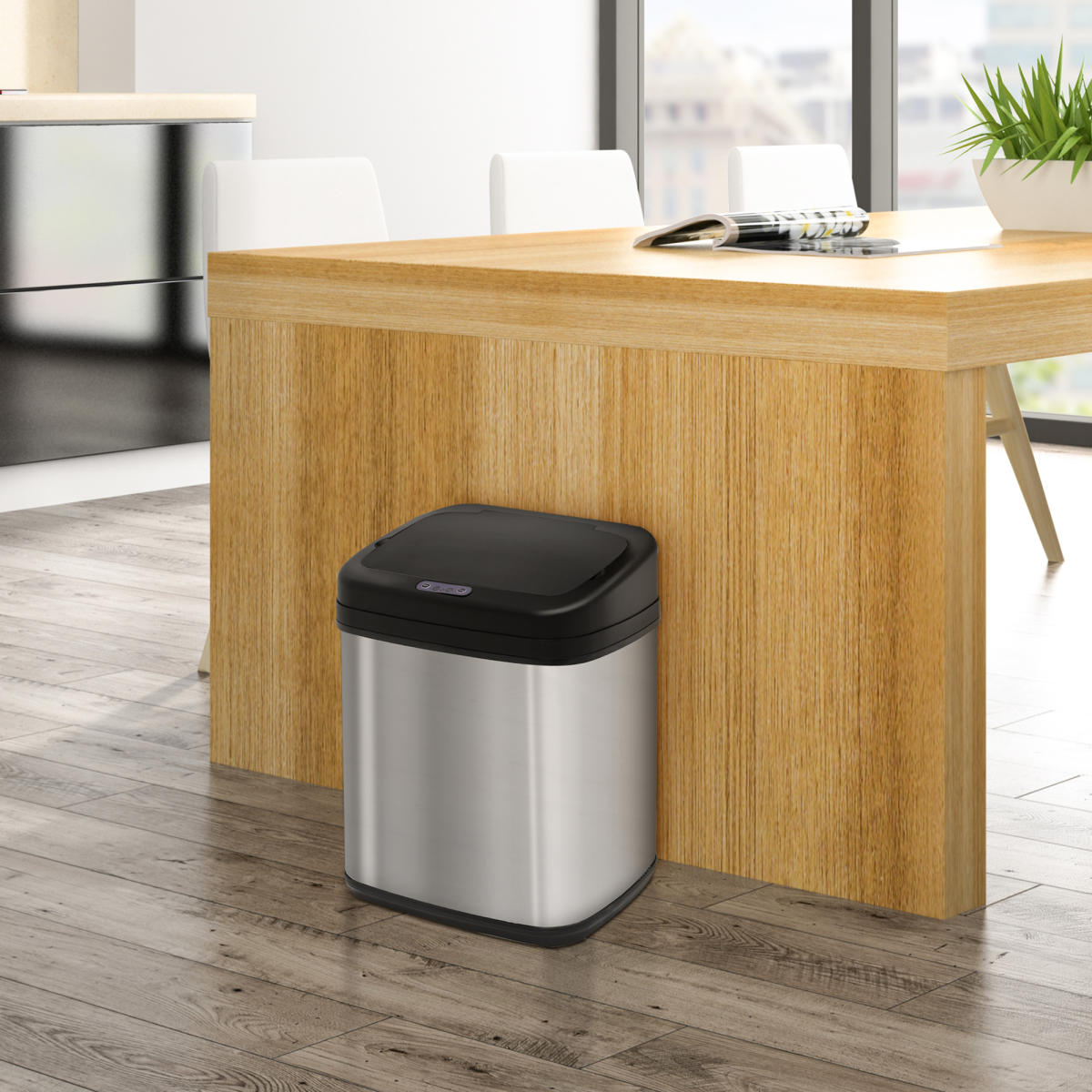 HOMCOM 20L Stainless Steel Automatic Sensor Kitchen Bin with Removable Bucket