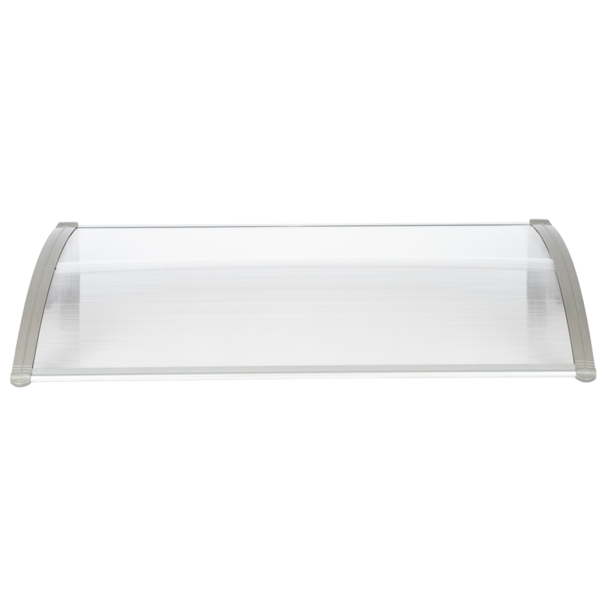 Door and Window Rain Cover Eaves Canopy, 120 x 80cm – Polycarbonate Hollow Sheet, ABS Brackets, White and Grey