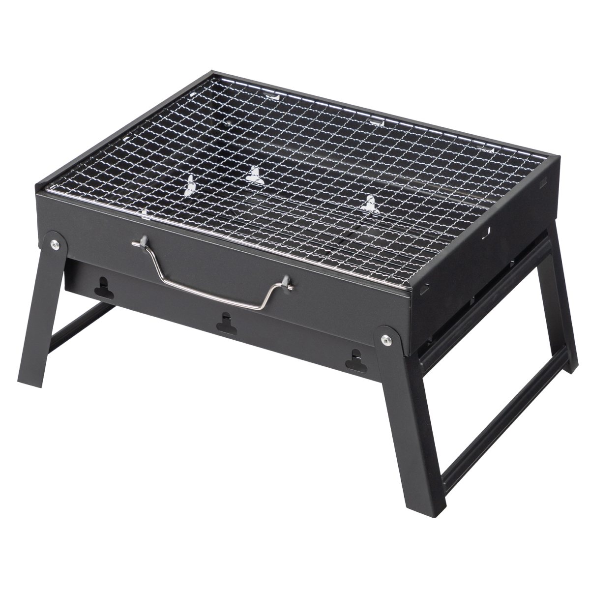 Portable Charcoal BBQ Grill with Folding Feet – Compact, Lightweight Grill for Camping and Picnics