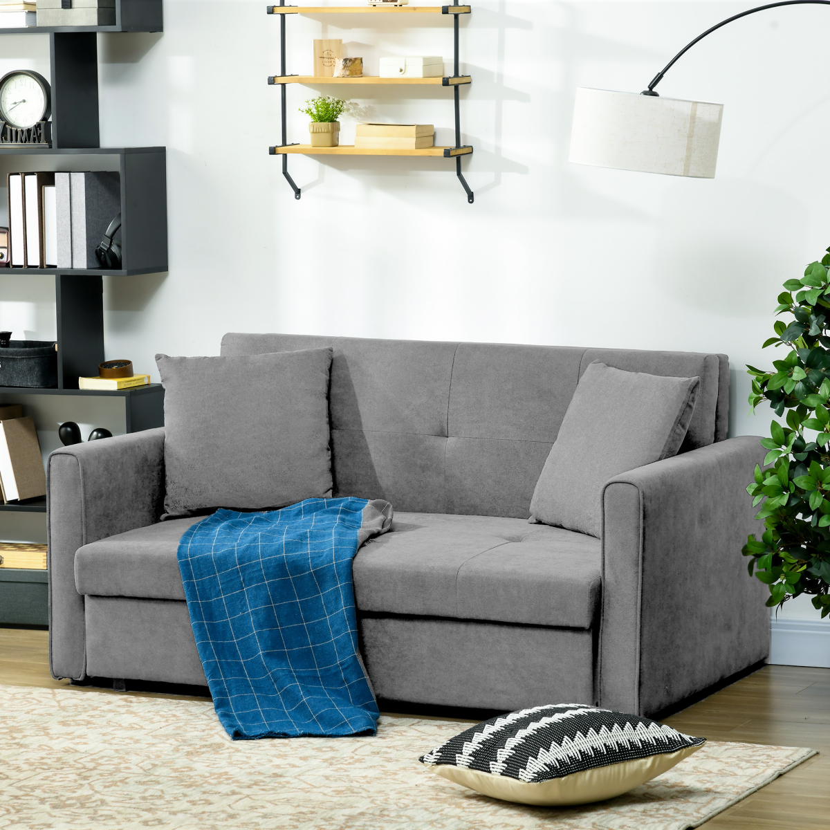 HOMCOM 2 Seater Sofa Bed converted into double bed