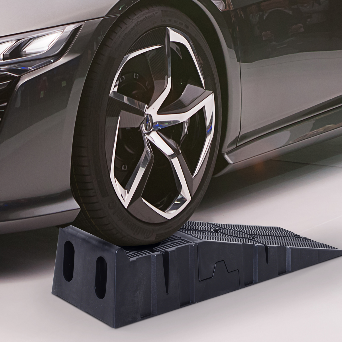Durhand Heavy Duty 2.5 Ton Plastic Car Ramps – Anti-Skid Interlocking Lifting Ramps for Garage Use