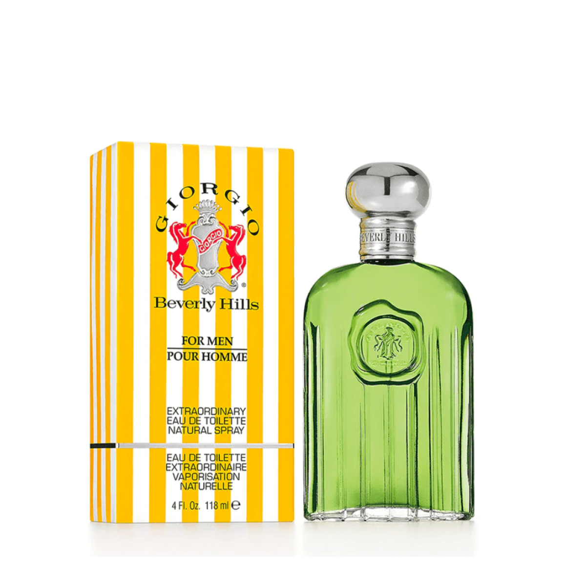Giorgio Beverly Hills Yellow Pour Homme Eau de Toilette Spray 118ml – Fresh Citrus & Woody Fragrance for Men