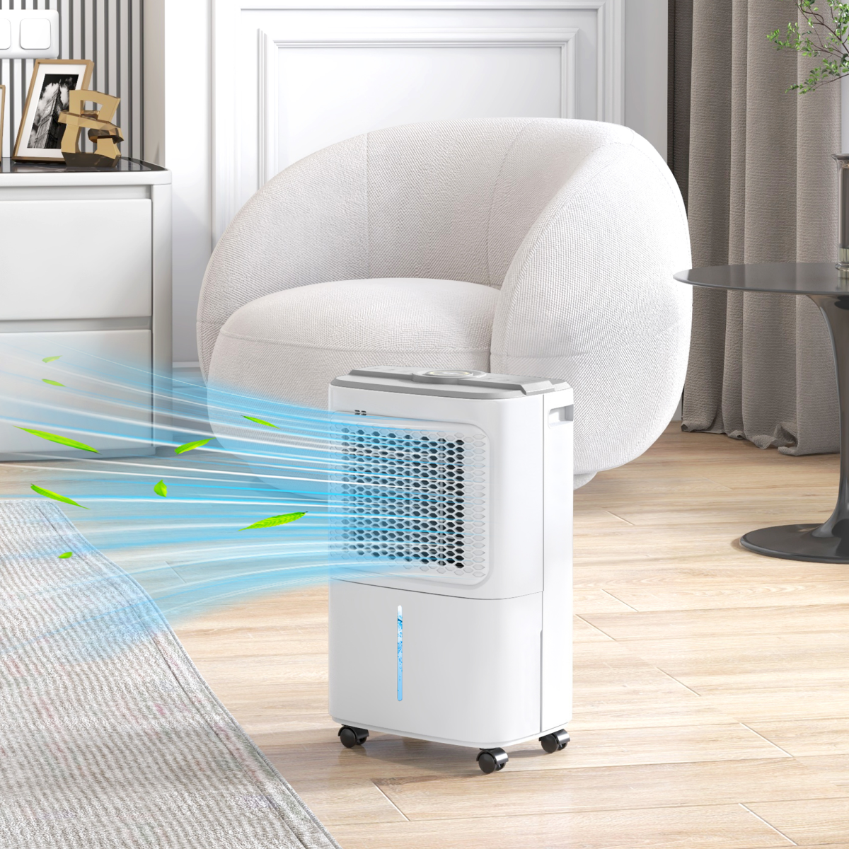 HOMCOM 12L/Day Compact Dehumidifier with Humidity Indicator Light – Fight Damp & Condensation in Small Rooms