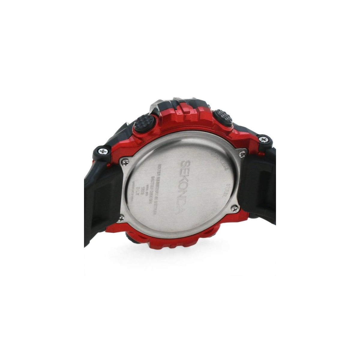 Sekonda Men's Digital Sports Chronograph Watch, Black Strap, 50m Water Resistant