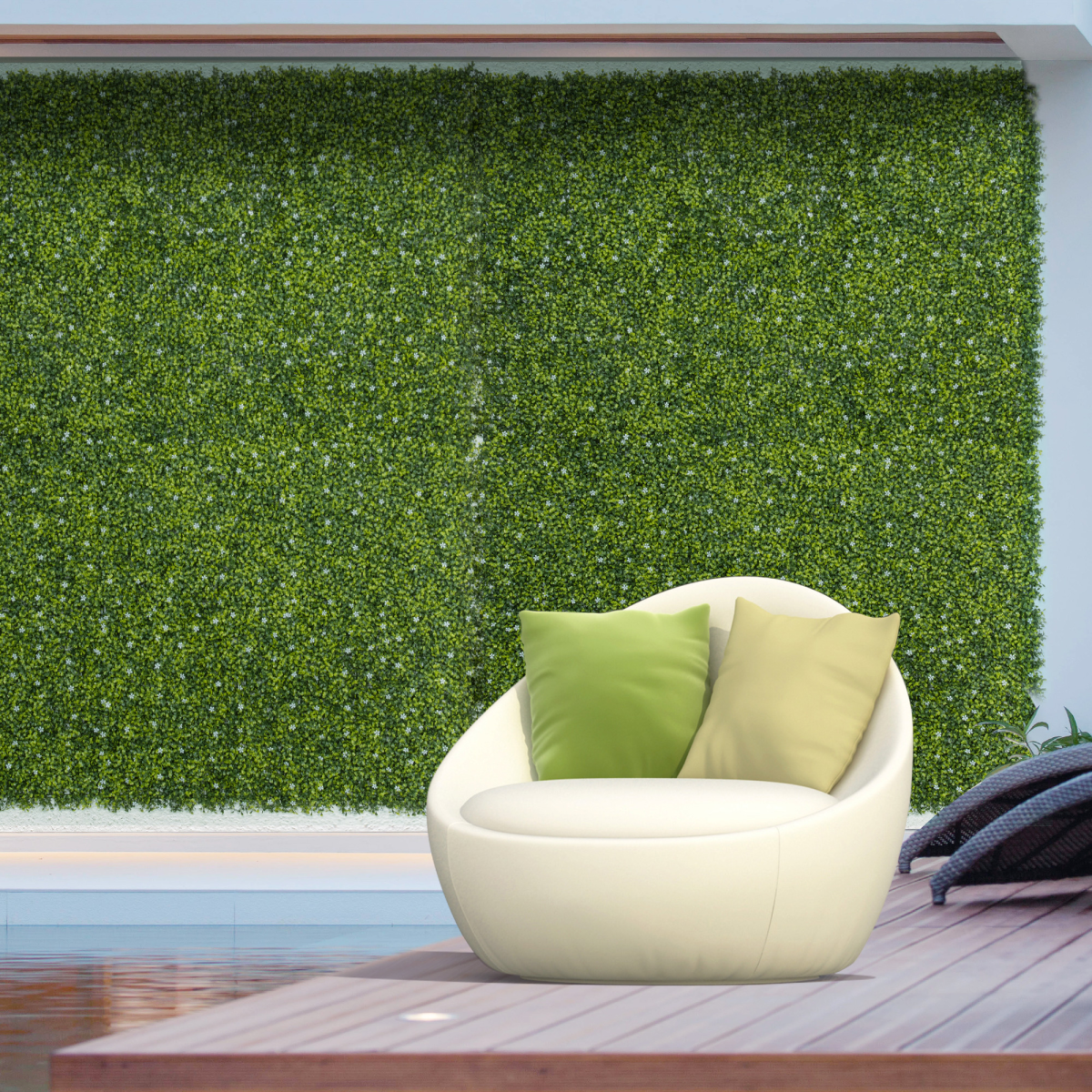 Outsunny 12 Piece Artificial Milan Grass Boxwood Wall Panels, 50 x 50cm – Weather Resistant Fence Screen, 3m²