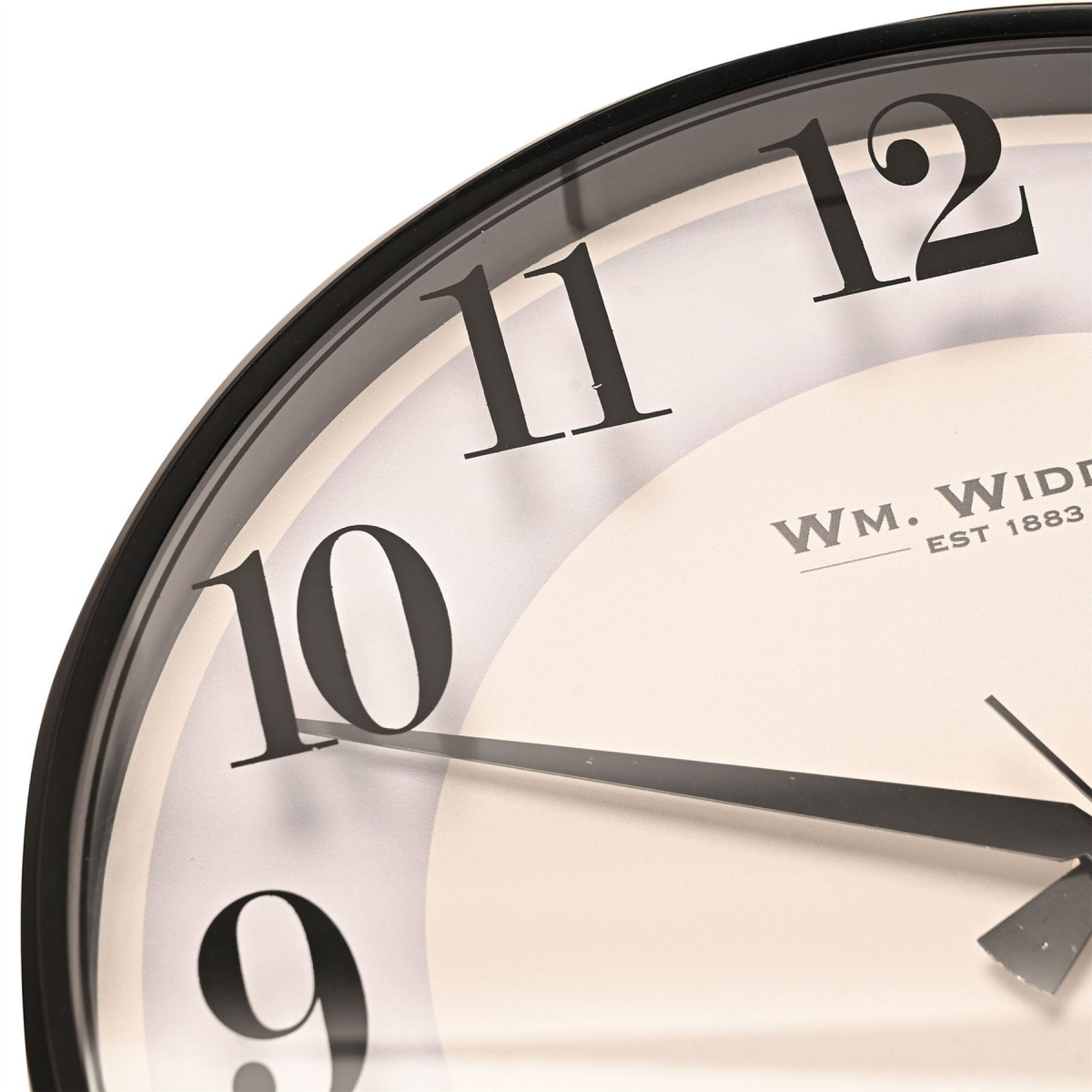 Widdop 31cm Slim Line Wall Clock with White Dial and Matt Black Border – Modern Round Home or Office Decor