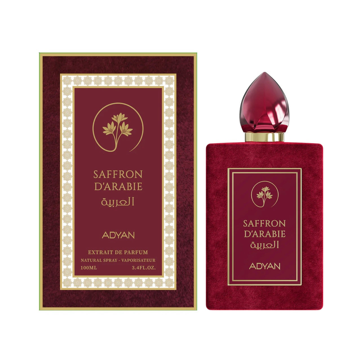 Adyan Saffron D’Arabie - Extrait de Parfum 100ml – Amber & Oriental, Spicy Fragrance, Unisex