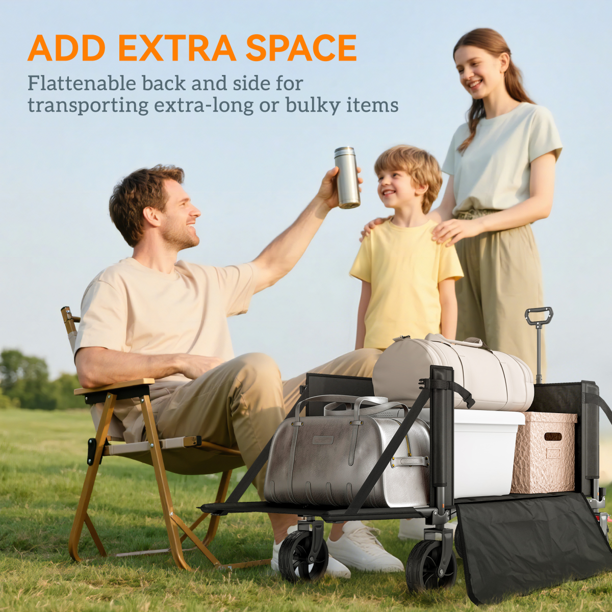 Folding Hand Truck with Flat Back & Side Pockets – Heavy Load Trolley for Home, Garage and Workplace
