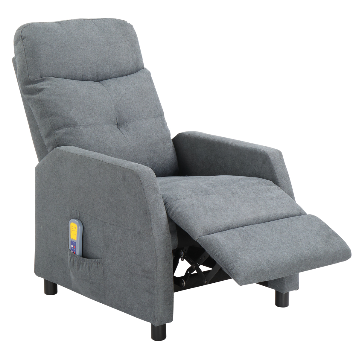 Electric Massage Recliner Chair with 6-Point Vibration Massage & Heating – Fabric TV Armchair, Light Grey