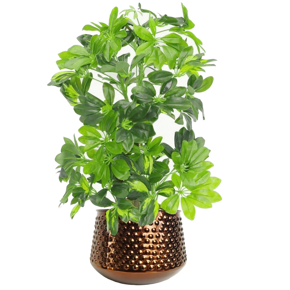 Leaf 18cm Antique Copper Metal Planter – Hand Made Rustic Plant Pot for Indoor Plants