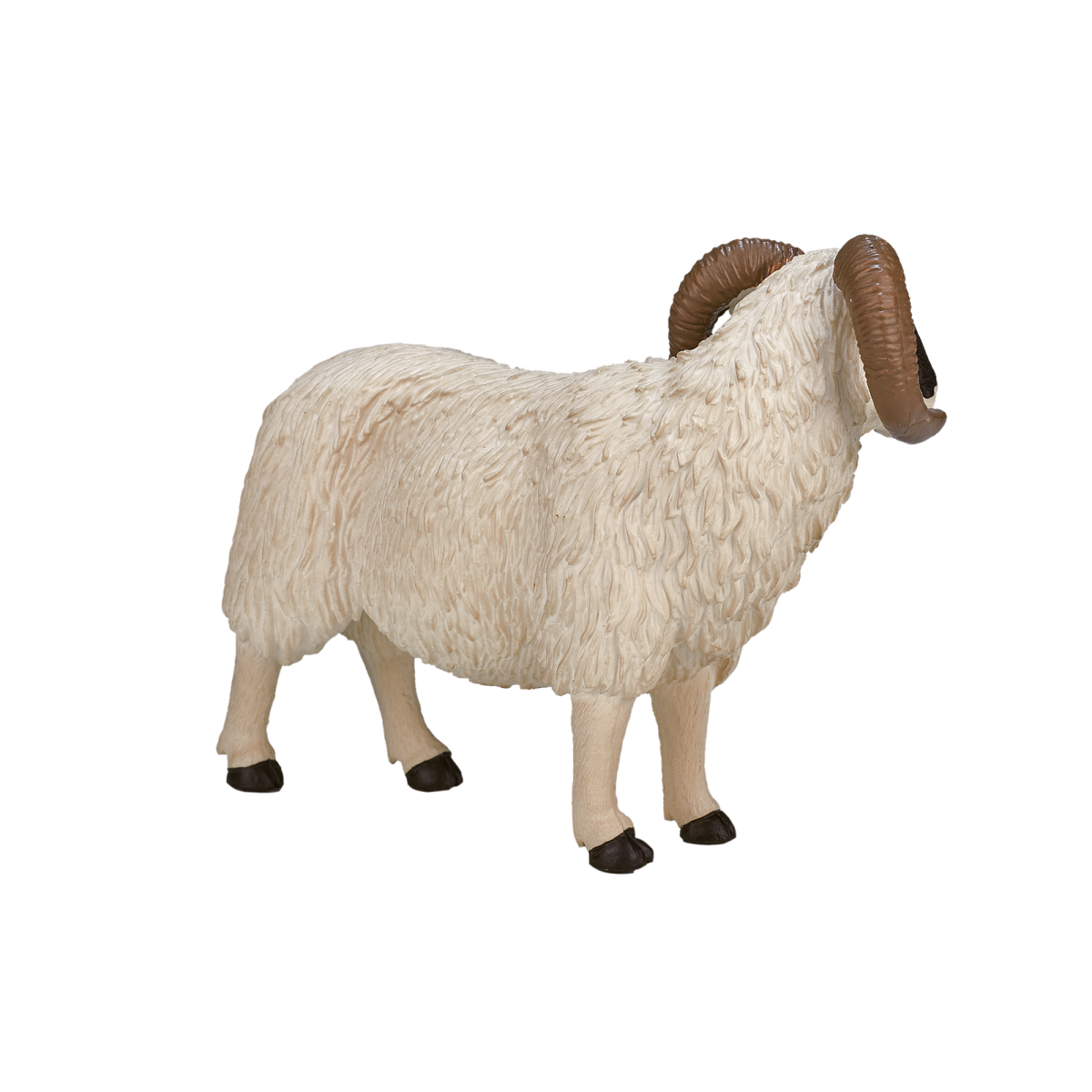 MojoFun Black-Faced Sheep Ram Toy Figurine – Realistic Farm Animal Model