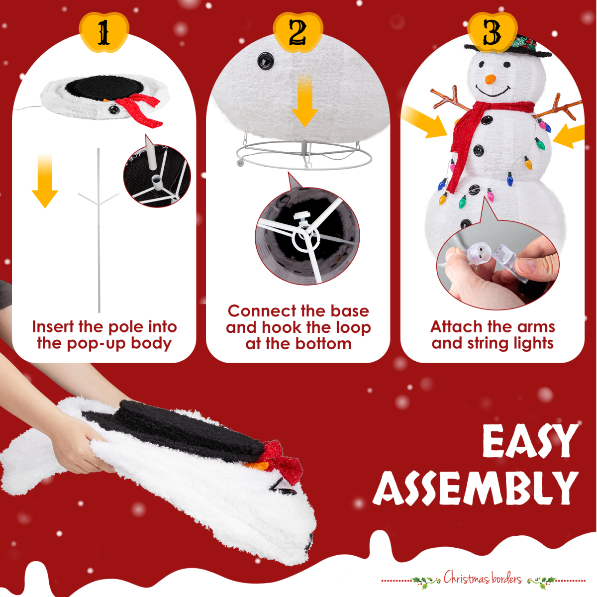 4ft Pop-Up LED Snowman Christmas Decoration