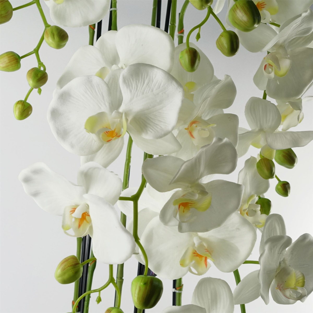 110cm Large White Artificial Orchid Plant with 41 Real Touch Flowers – Lifelike Wired Stems