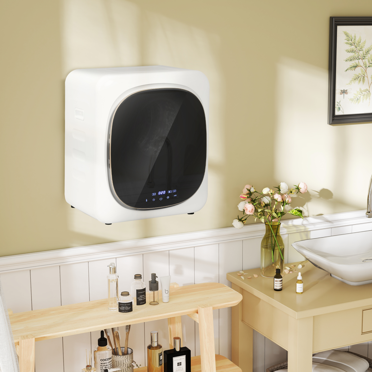 HOMCOM 4kg 800W Compact Vented Tumble Dryer with Deodorise Cycle & Smart Mode – Small Space Laundry Dryer