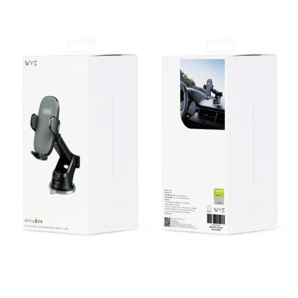 WYELOCK In-Car Suction Cup Phone Holder for Dashboard & Windshield – Strong Base, 360° Rotation