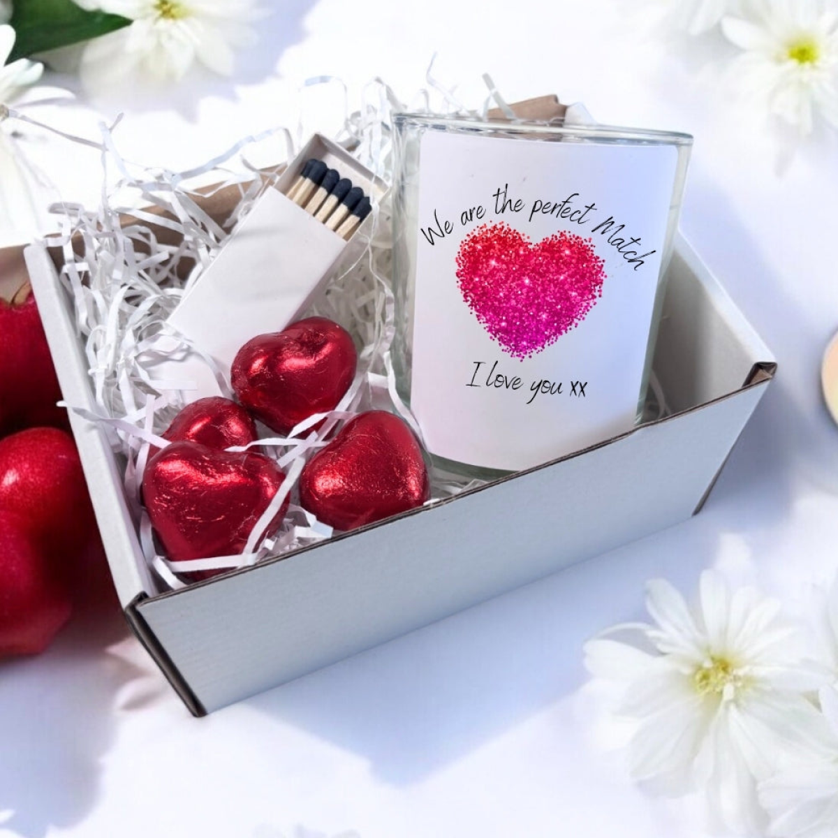 Aye Do Gifts Perfect Match Candle Gift Set – Wedding, Engagement and Anniversary Keepsake with Chocolates