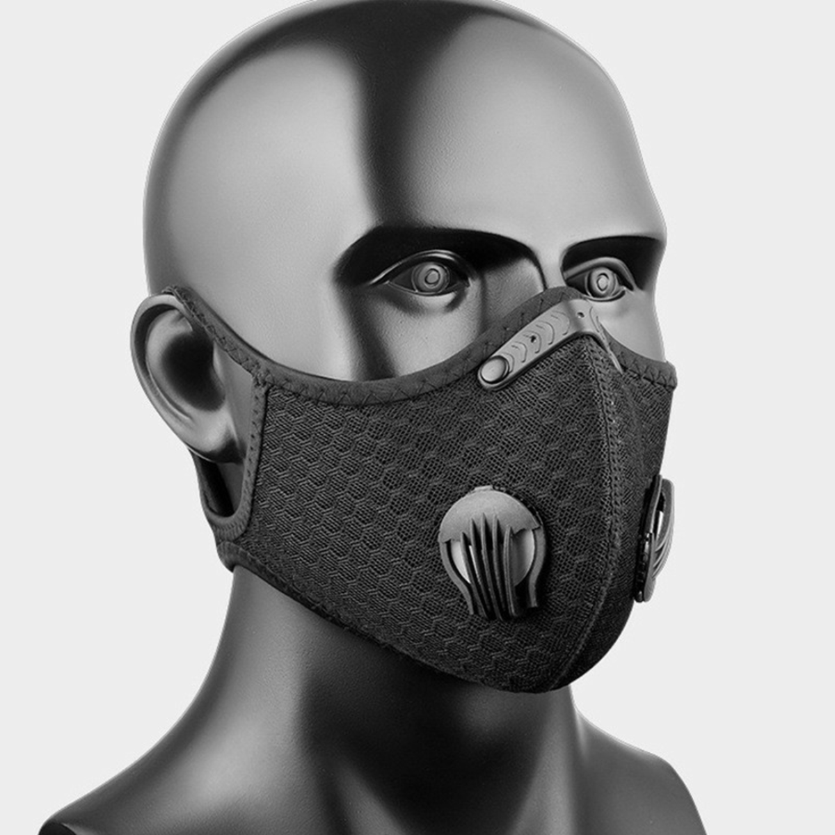 Reusable Half Face Mask with Activated Carbon Filters & Exhaust Valves – Cycling, Running and Outdoor Sports
