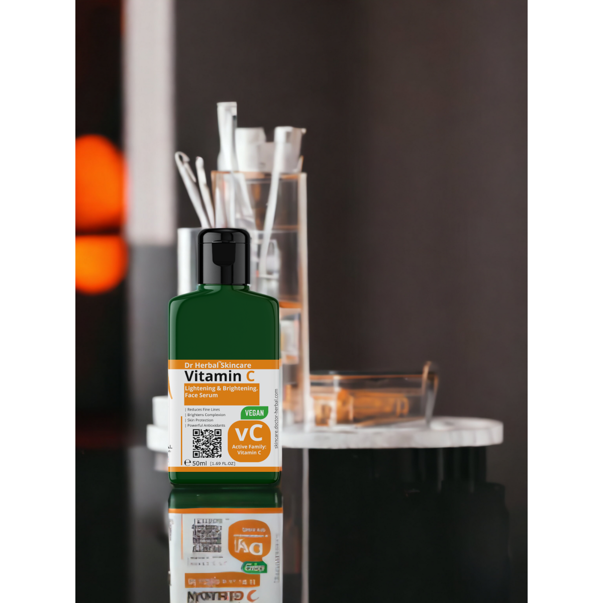 Dr Herbal Vitamin C Face Serum 50ml with Collagen & Berry Extract – Brightening Skincare