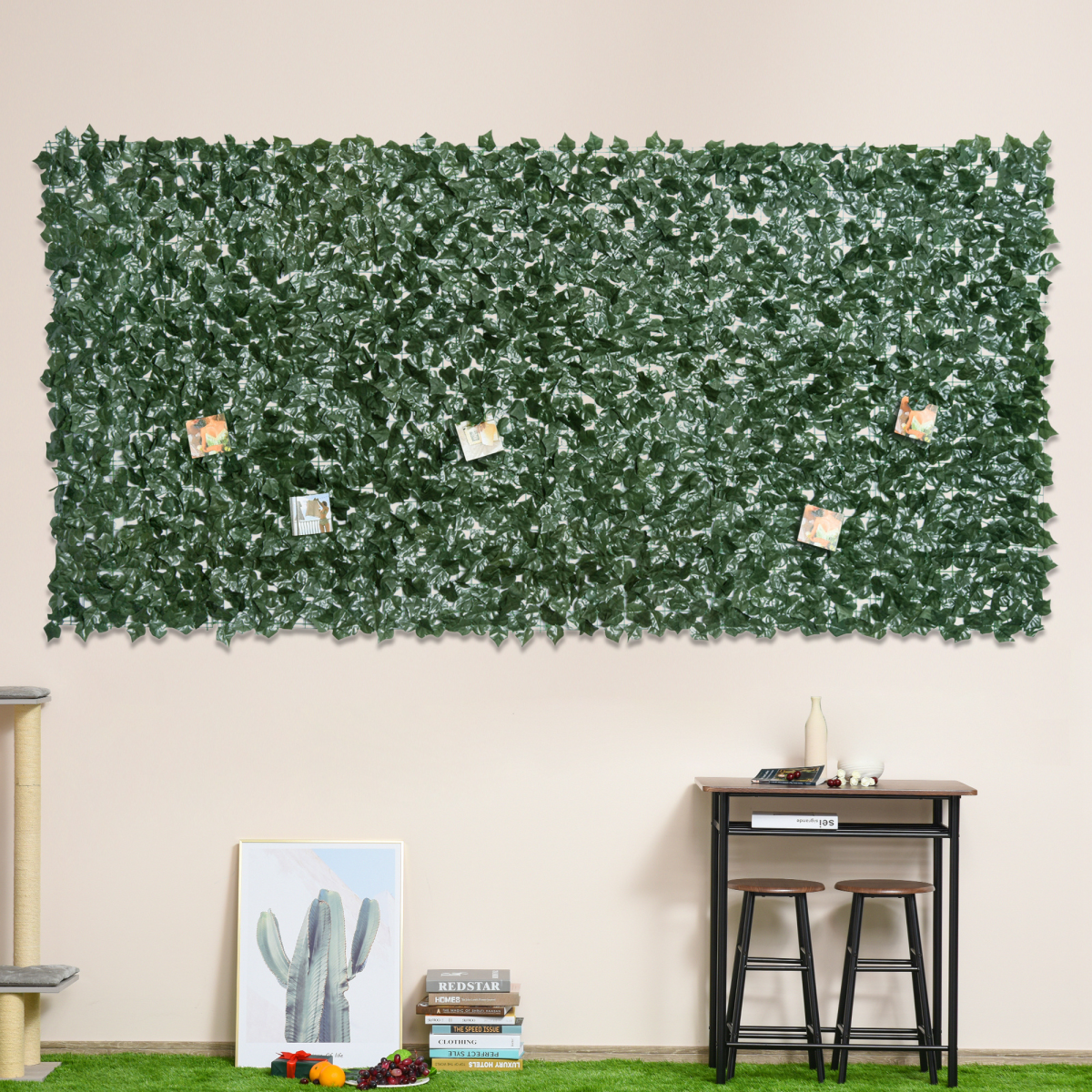 Outsunny Artificial Leaf Hedge Panel 1.5m x 3m – Garden Privacy Screen, UV Stabilised