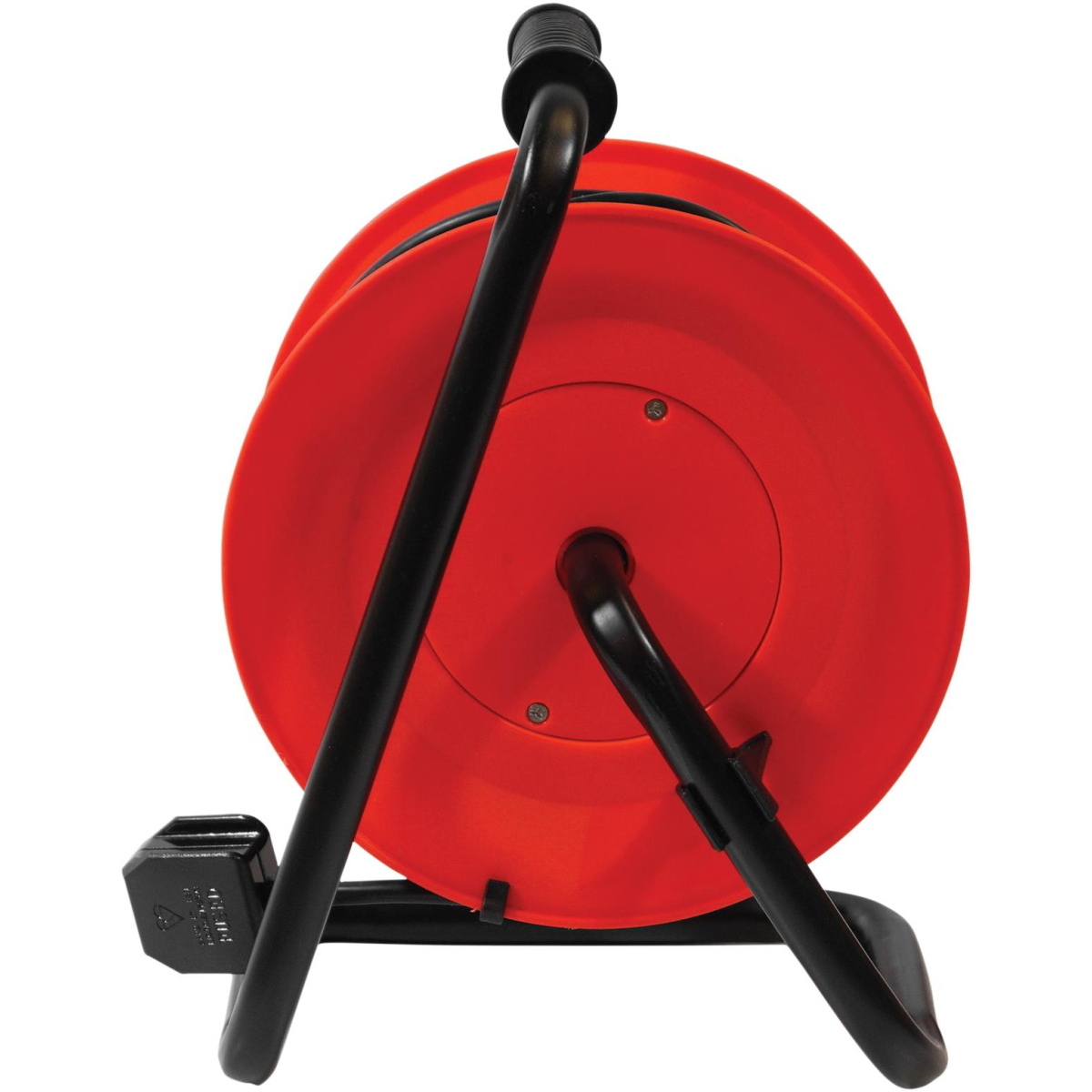 Eagle 2 Socket 25m Extension Reel with Stand and Overload Cut-Out – Carry Handle, Red and Black