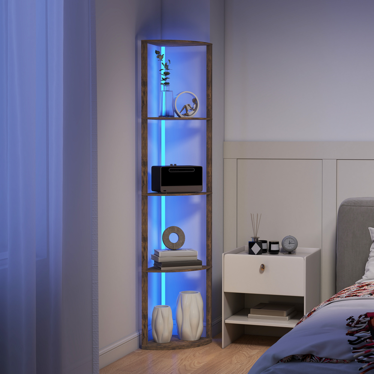 5-Tier Shelf RGB Floor Lamp with Remote