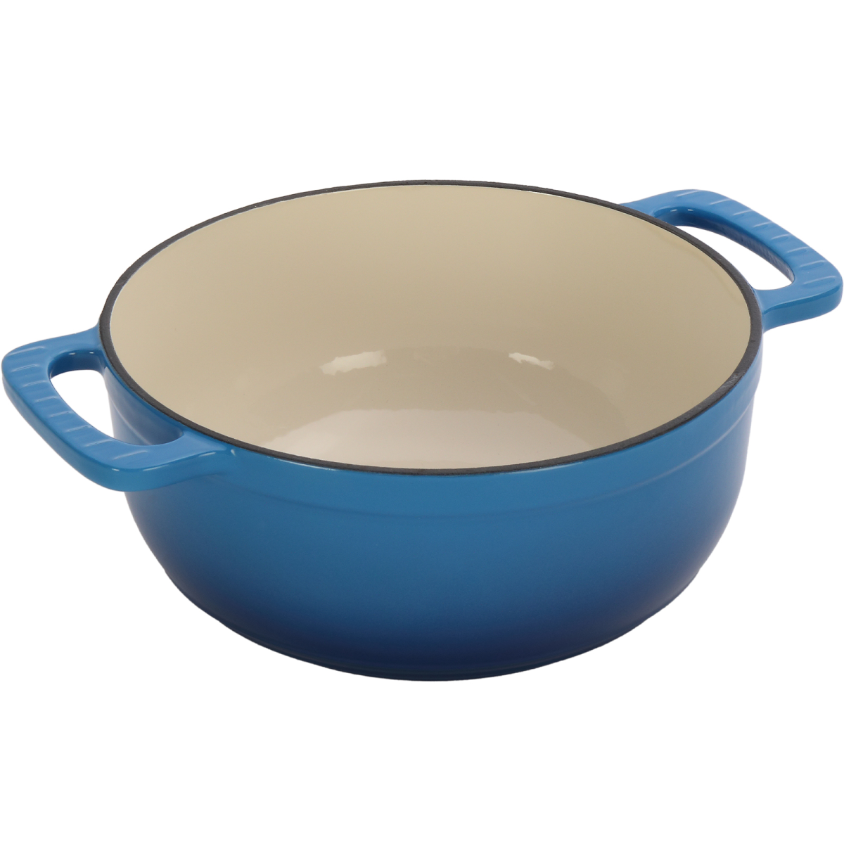 Cast Iron 6QT Enamel Cooking Pot with Lid and Two Silicone Gloves – Casserole Dutch Oven, Gradient Blue