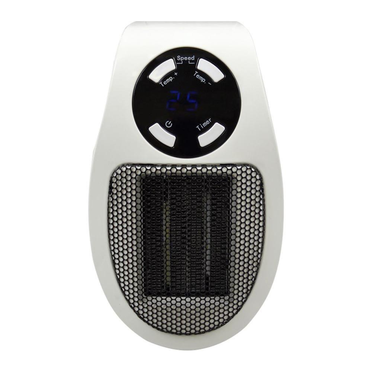 Lloytron Staywarm 500W Plug-In Ceramic Fan Heater with LED Display & Timer – Overheat Protection, White