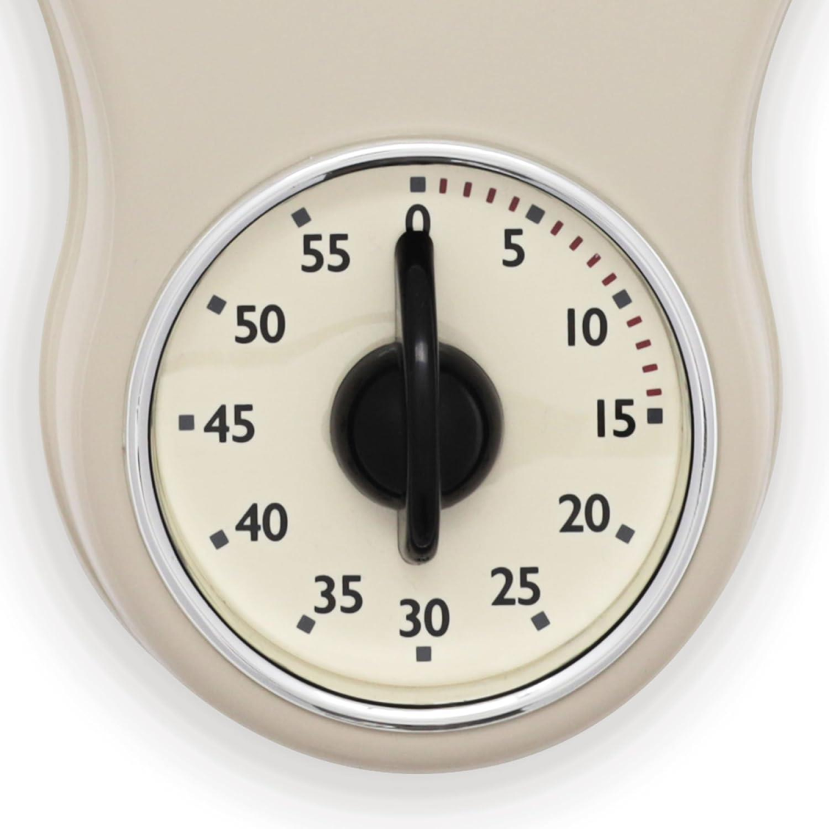 Acctim Kitchen Time 20cm Timer Quartz Retro Style Domed Glass Lens Cream Wall Clock