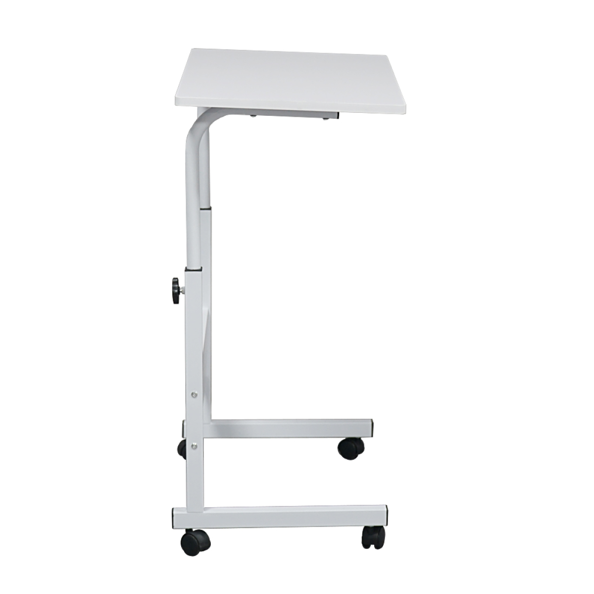 Removable E1 Chipboard & Steel Side Table with Adjustable Height – Home & Office, White, 80 x 40 cm