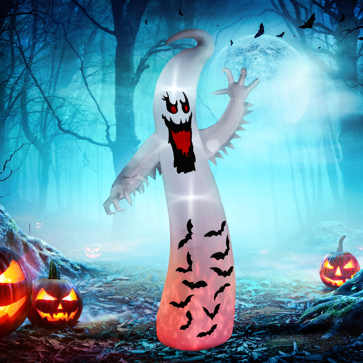 Outsunny 11.8FT Halloween Inflatable Spooky Ghost, Blow Up Garden Decoration