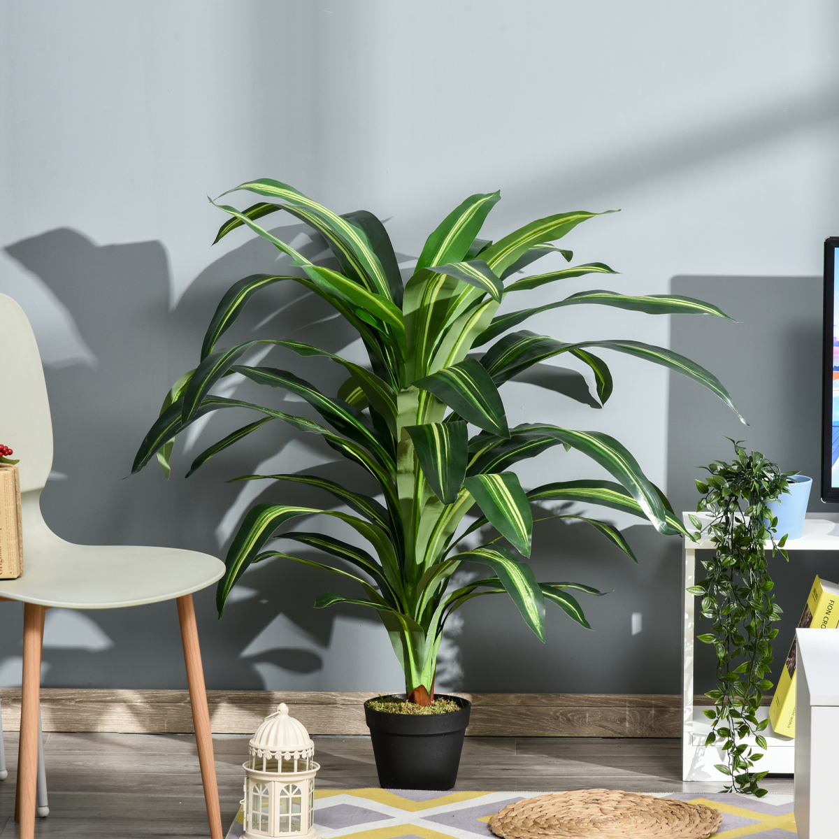 Outsunny 110cm/3.6FT Artificial Dracaena Tree Decorative Plant 40 Leaves