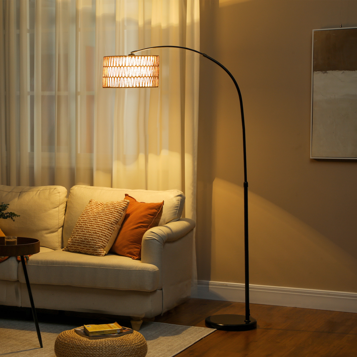 HOMCOM LED Standing Floor Lamp with Foot Switch – Black