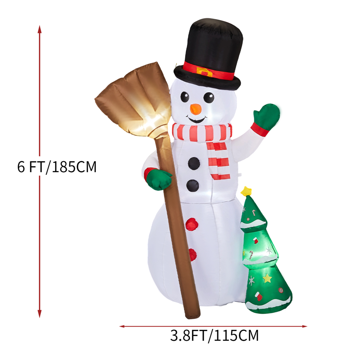 1.85m Inflatable Christmas Snowman Couple with LEDs – Outdoor Garden Decoration