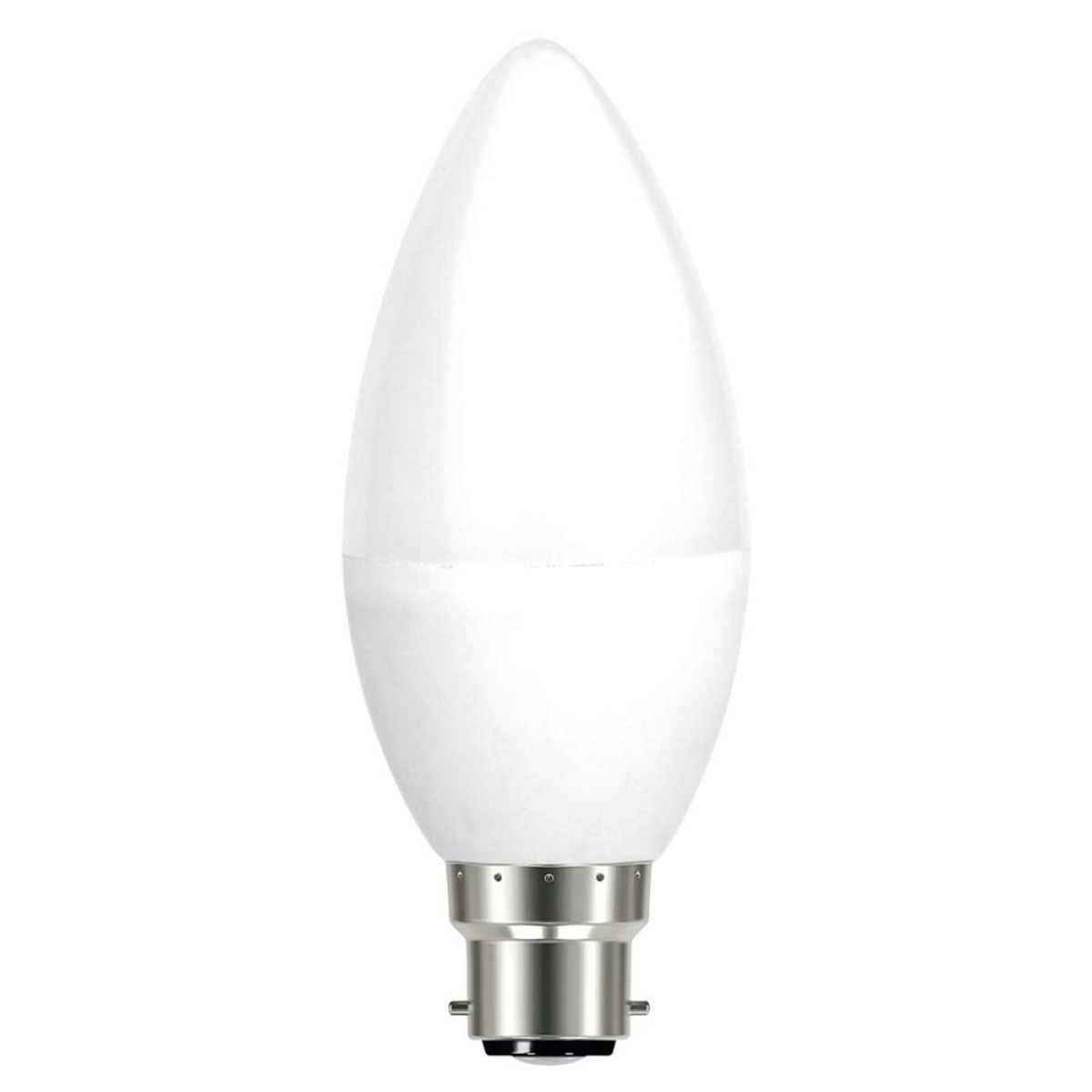 Eveready S14322 LED Candle Bulbs, B22 Bayonet Cap, 470lm 4.9W – 40W Replacement, Cool White, Pack of 5