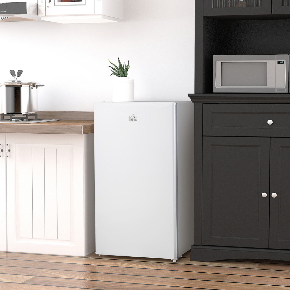 HOMCOM 91L Freestanding Under Counter Fridge with Chiller Box & Reversible Door – Kitchen, Office & Bar, White